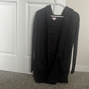 Open Front Hooded Cardigan